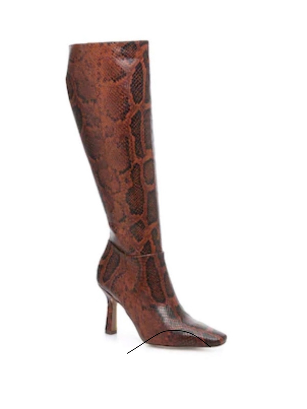 Sam Edelman Women Brown Snake-Print Knee Boot with Stiletto Heel Size 7.5